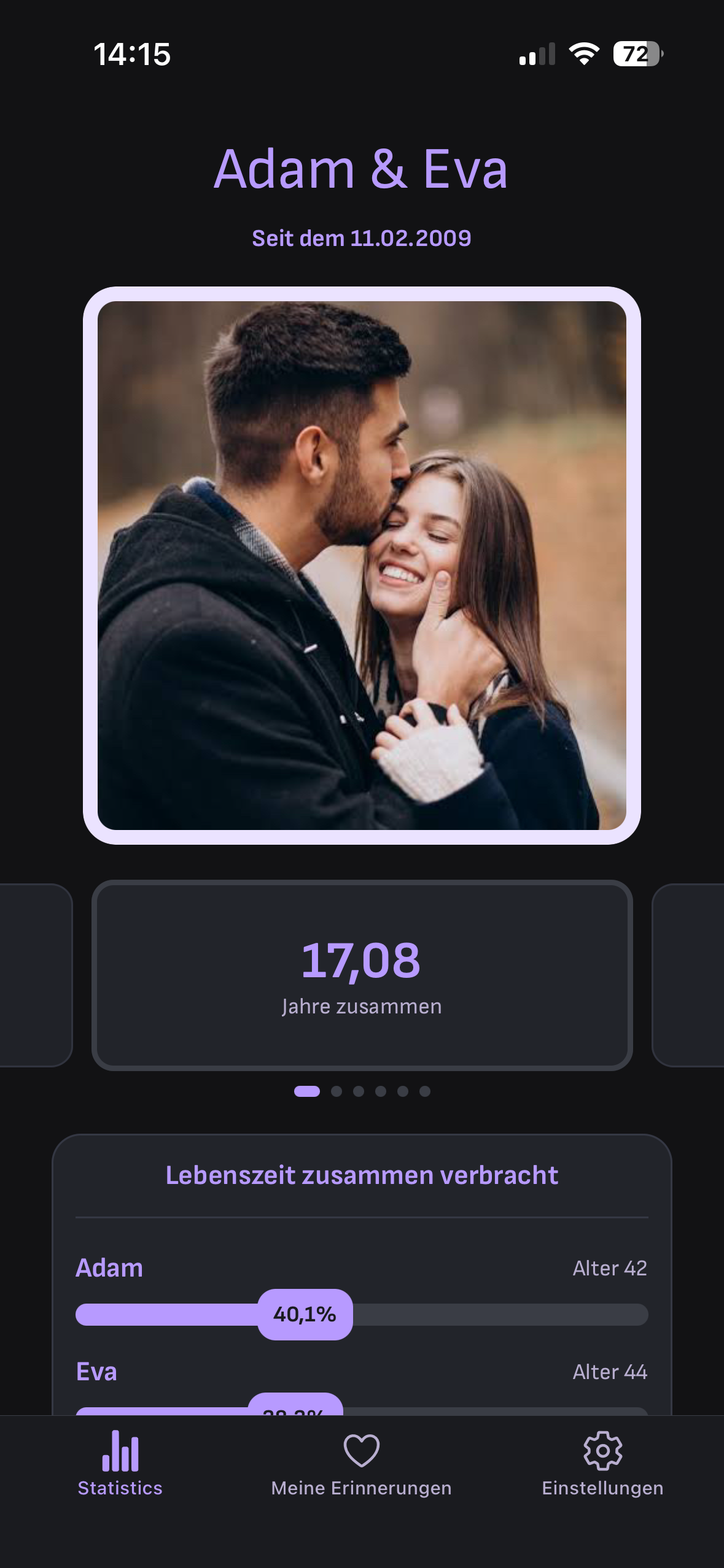 Lovsy App Stats Dark